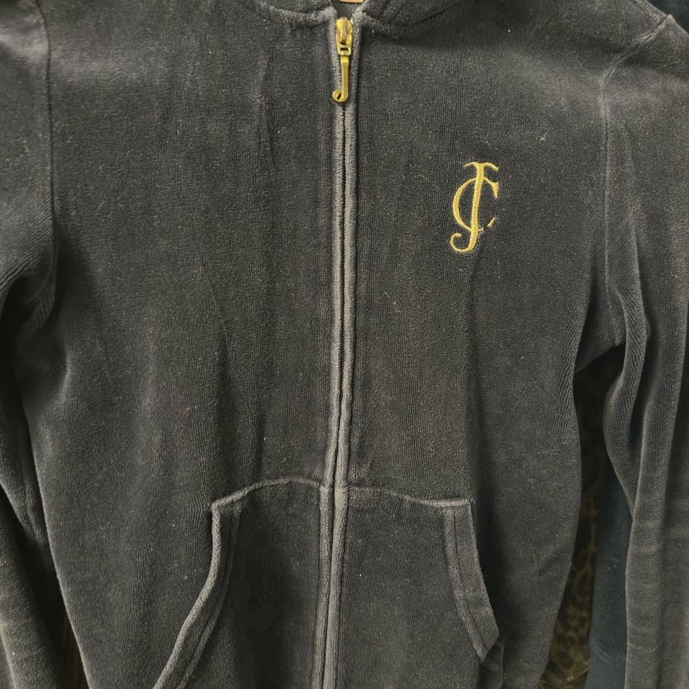 Juicy Couture Black Hoodie with Gold Initials